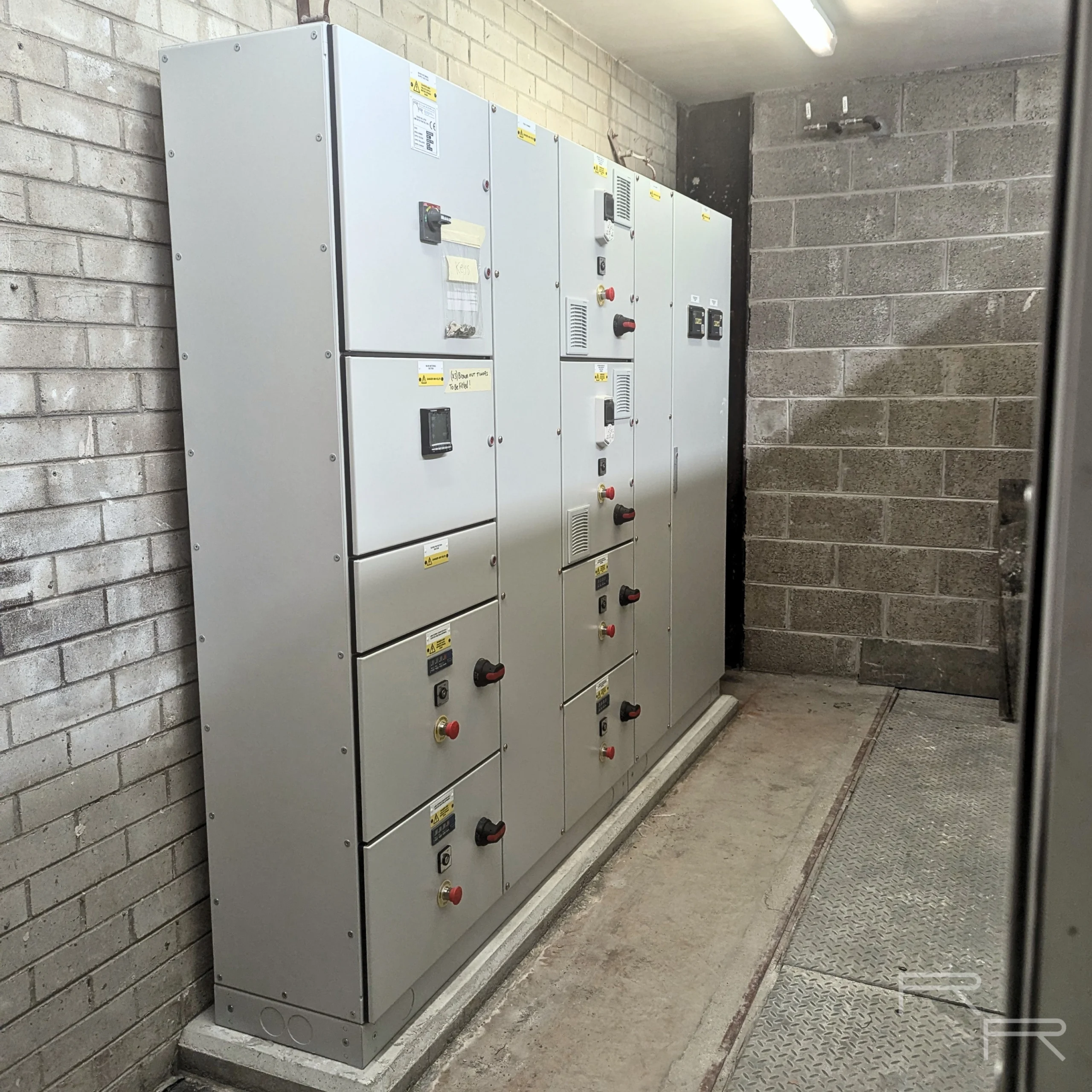 Form 4 Type 7 motor control centre installed on a plinth in a water treatment works switchroom